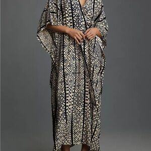 Bel Kazan for Anthropologie Patterned Kaftan/Robe Dress